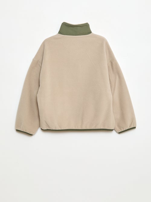 Sweater van fleece met opstaande kraag - Kiabi