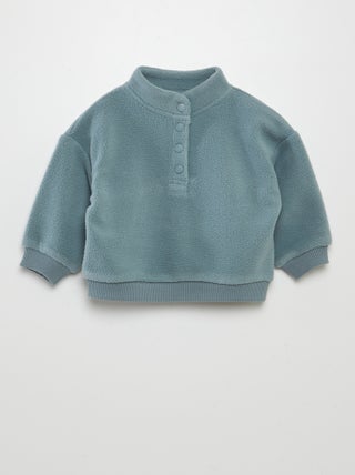 Sweater van fleece met opstaande kraag