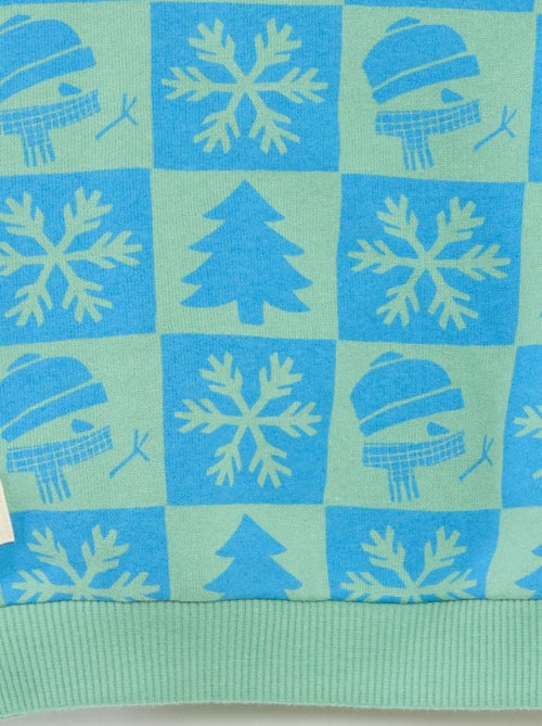 Sweater van fleecekatoen met kerstprint - Kiabi