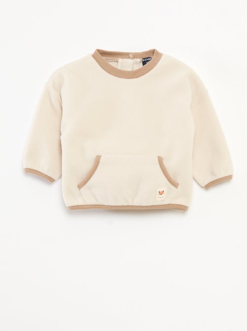 Sweater van fleecestof met kangoeroezak - Kiabi