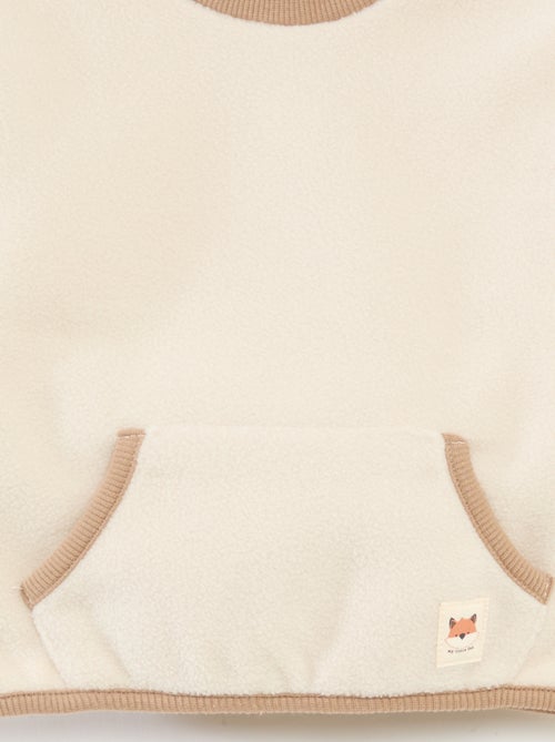 Sweater van fleecestof met kangoeroezak - Kiabi