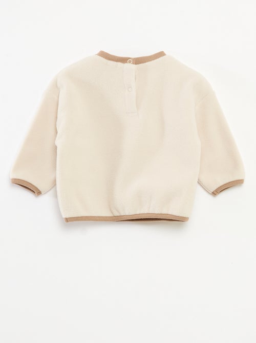 Sweater van fleecestof met kangoeroezak - Kiabi