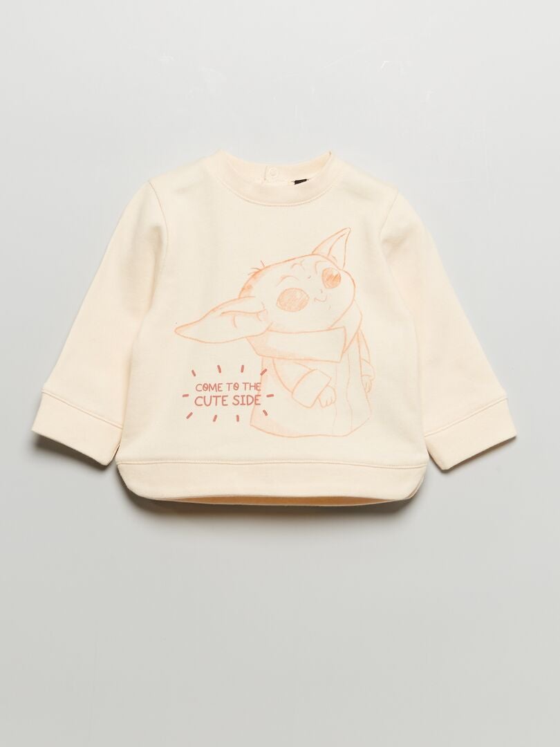 Sweater van french terry 'Baby Yoda' WIT - Kiabi