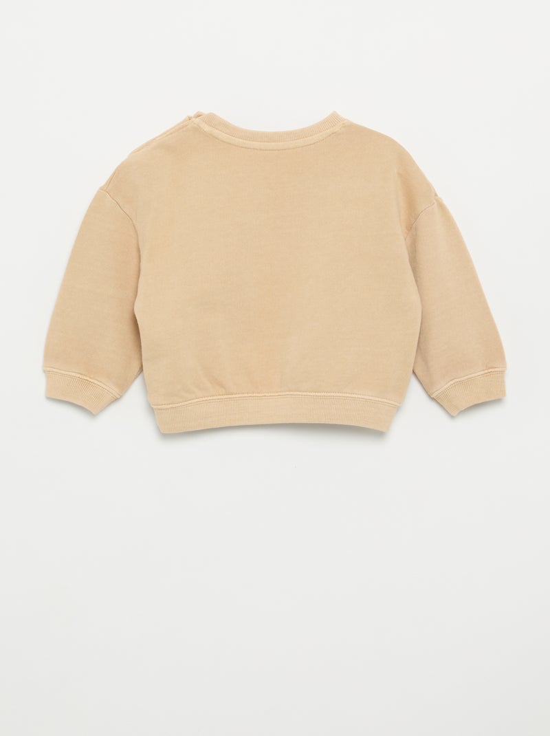 Sweater van French terry Biege - Kiabi