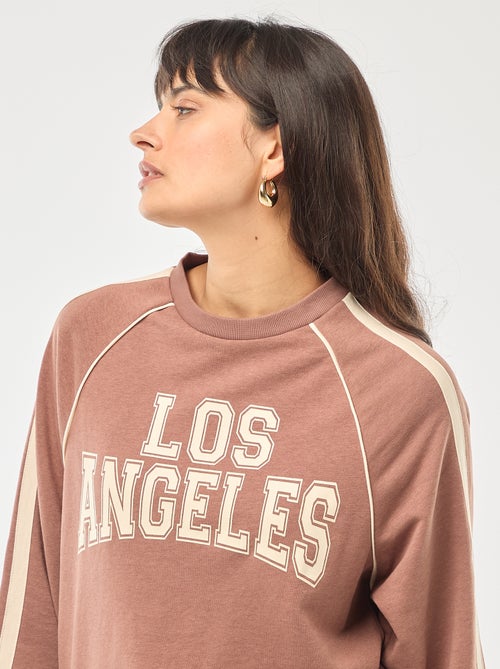 Sweater van french terry met contrasterende strepen - Kiabi Sweater van french terry met contrasterende strepen - Kiabi