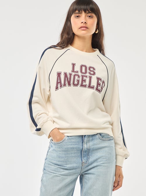 Sweater van french terry met contrasterende strepen - Kiabi