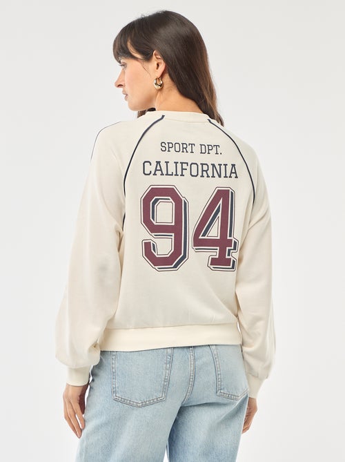 Sweater van french terry met contrasterende strepen - Kiabi