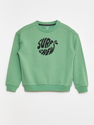 Sweater van french terry met geborduurd opschrift