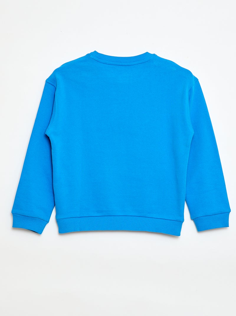 Sweater van French Terry met motief Blauw - Kiabi
