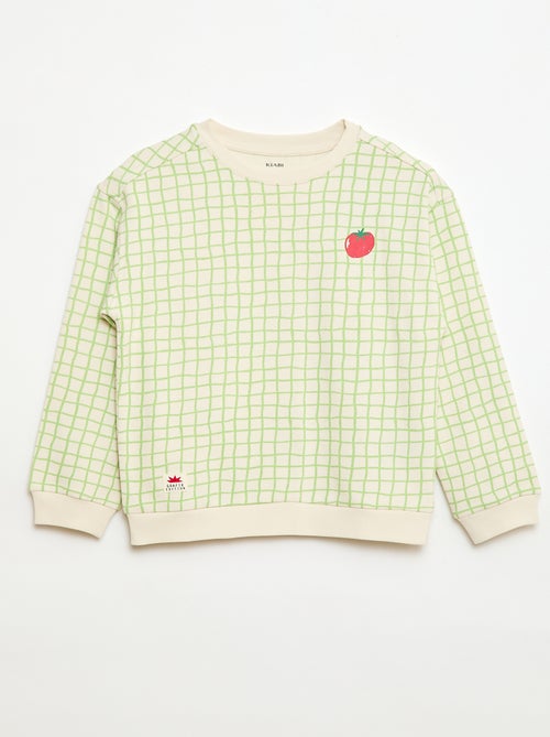 Sweater van French Terry met motief - Kiabi