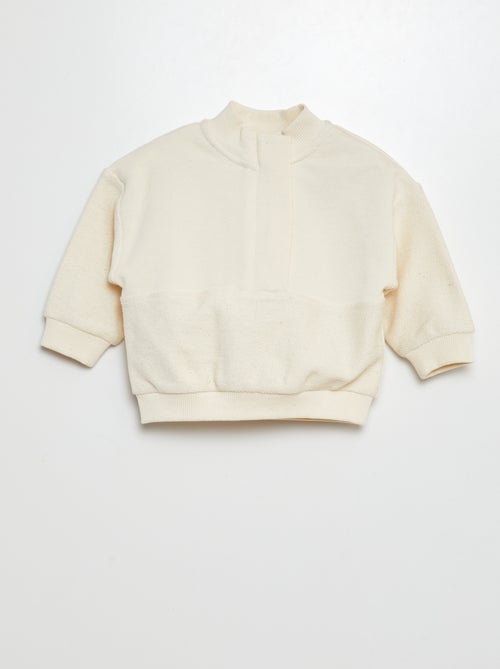 Sweater van french terry met rits - Kiabi