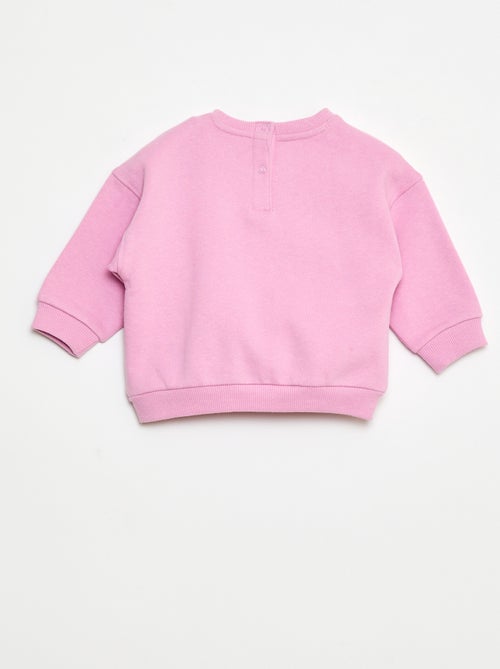 Sweater van geruwde fleece met print - Kiabi