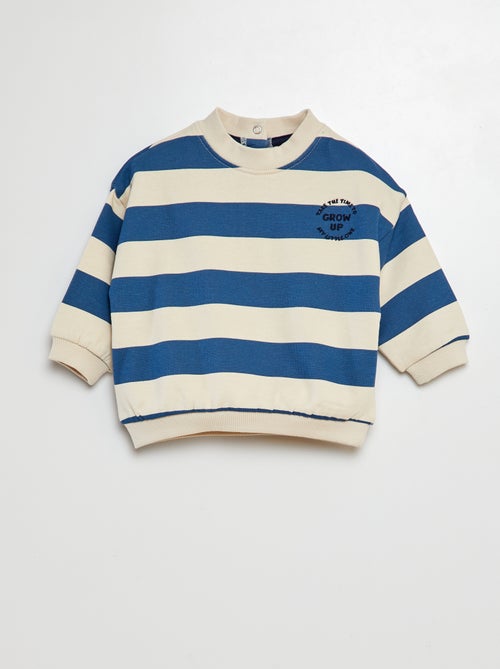 Sweater van gestreepte joggingstof - Kiabi