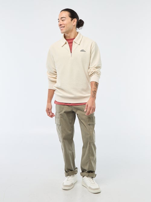 Sweater van gewafelde stof - Kiabi