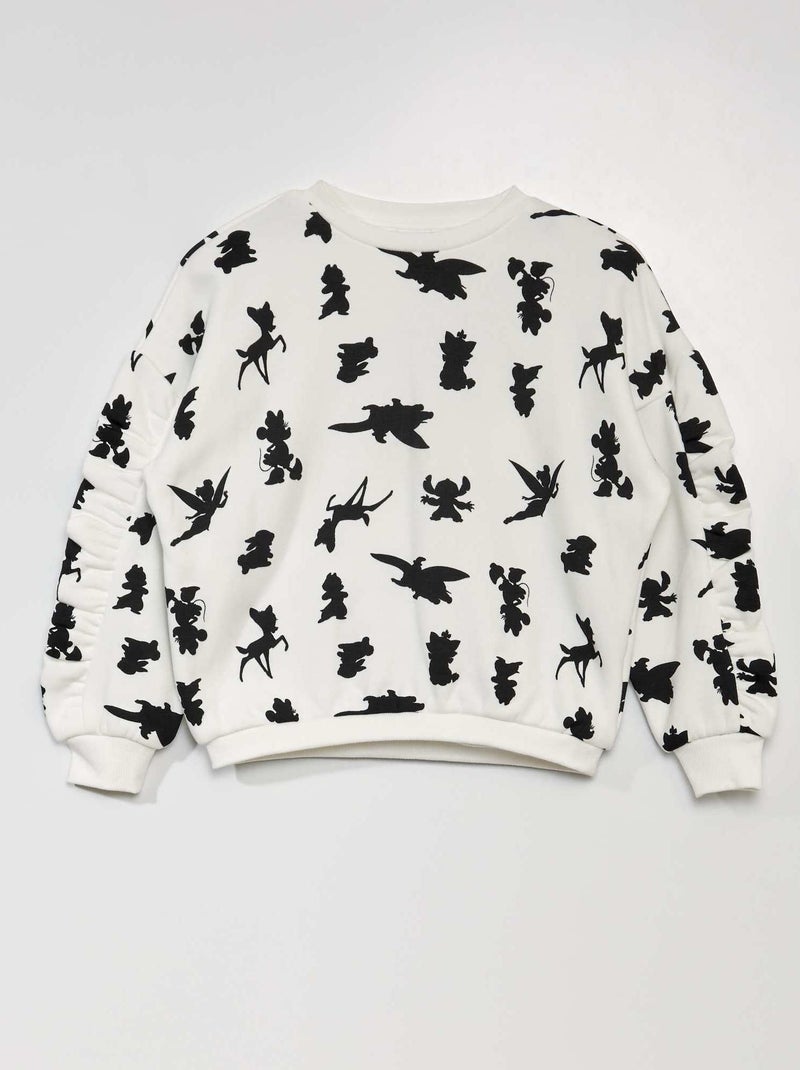 Sweater van joggingstof - 100 jaar 'Disney' WIT - Kiabi