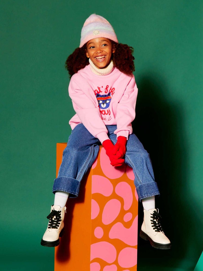 Sweater van joggingstof - 'Grafik Edition' ROSE - Kiabi