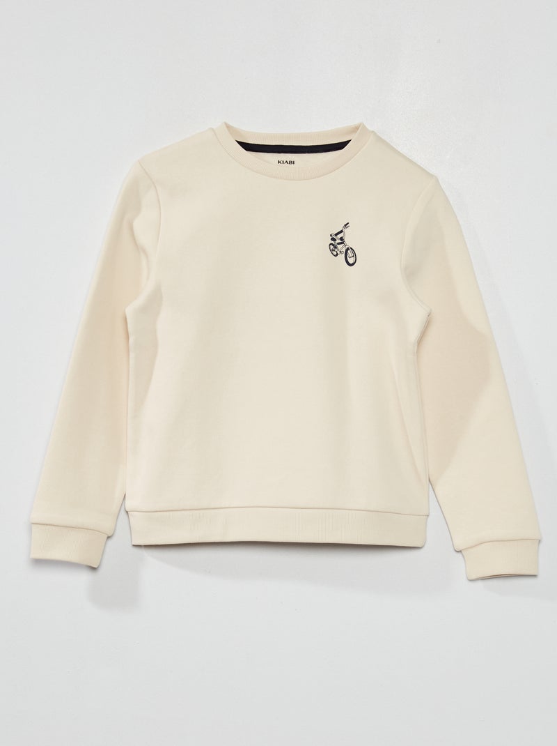 Sweater van joggingstof BIEGE - Kiabi