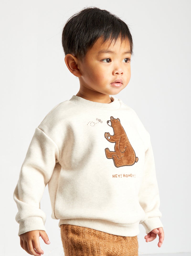 Sweater van joggingstof BIEGE - Kiabi