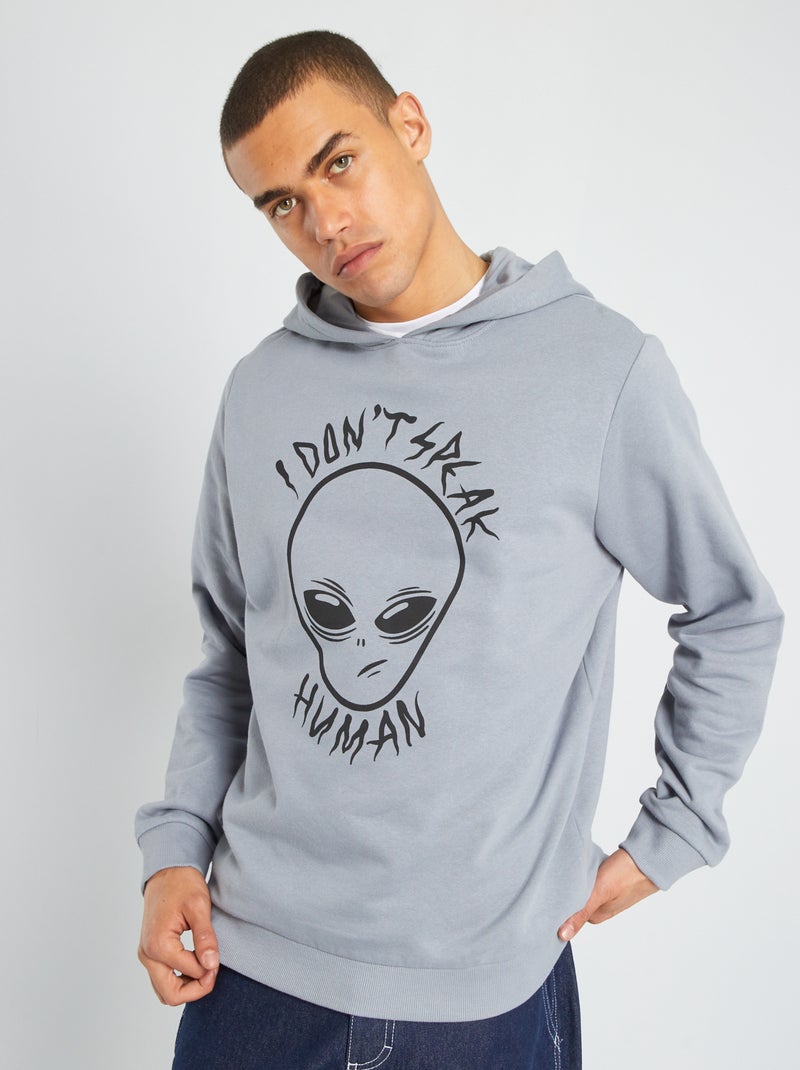 Sweater van joggingstof BLAUW - Kiabi