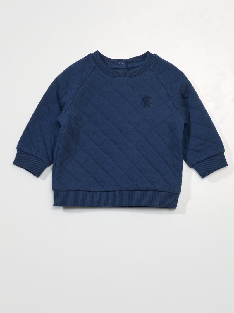 Sweater van joggingstof BLAUW - Kiabi