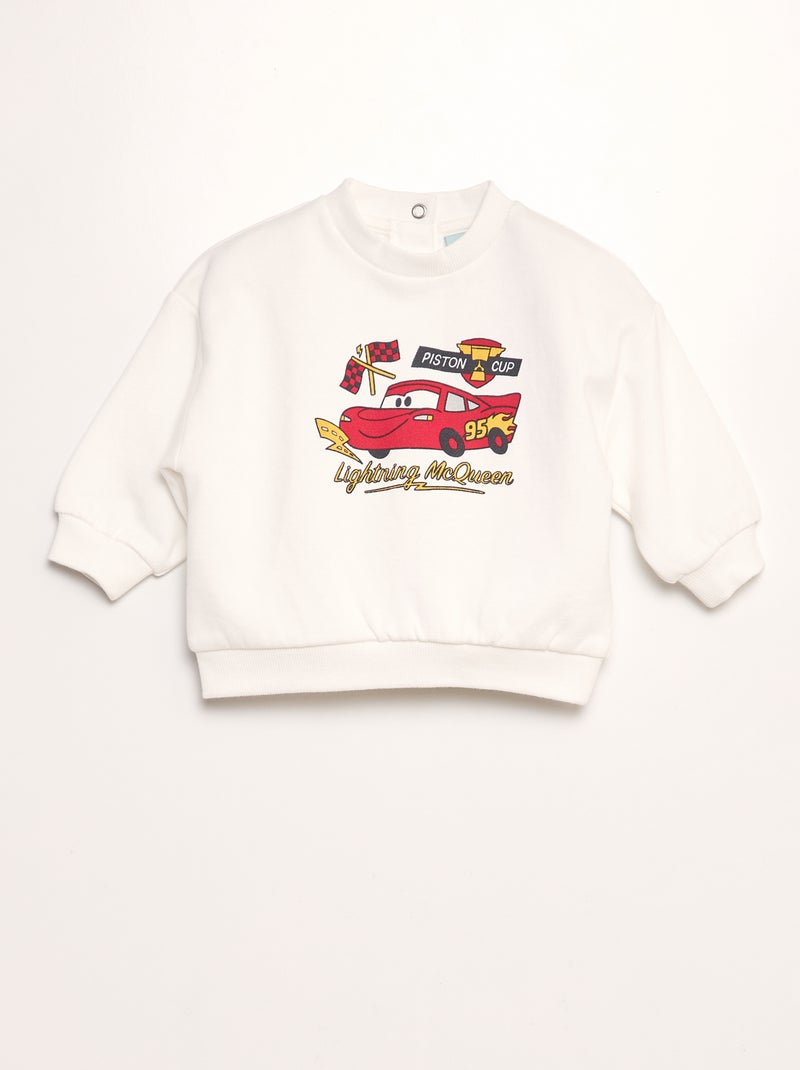 Sweater van joggingstof 'Cars' WIT - Kiabi