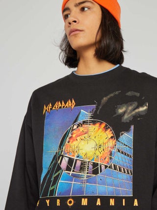 Sweater van joggingstof 'Def Leppard'