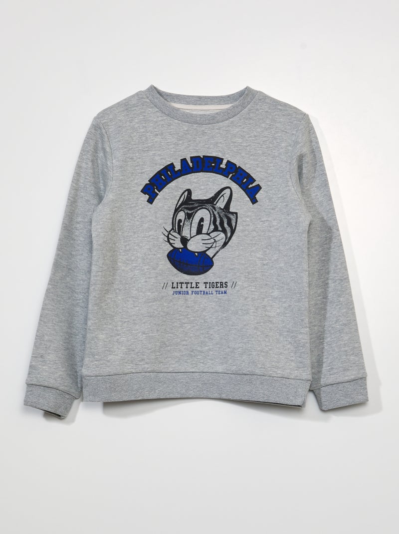 Sweater van joggingstof GRIJS - Kiabi