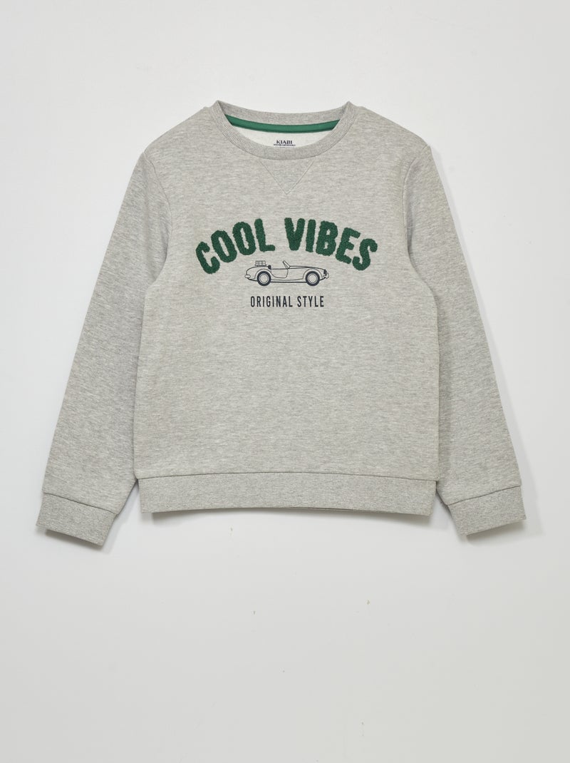 Sweater van joggingstof GRIJS - Kiabi