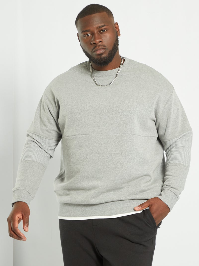 Sweater van joggingstof GRIJS - Kiabi