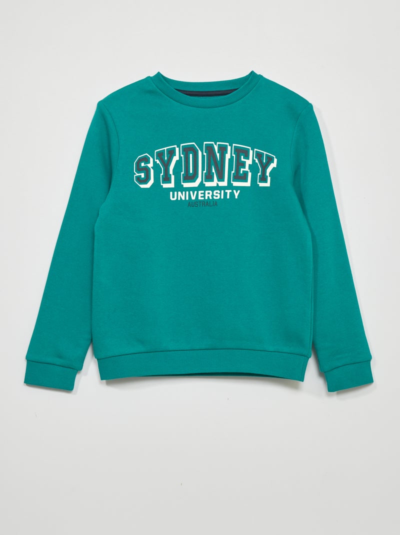 Sweater van joggingstof GROEN - Kiabi