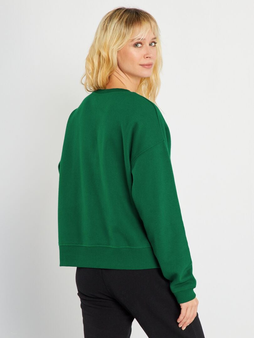 Sweater van joggingstof - GROEN - Kiabi - 10.00€