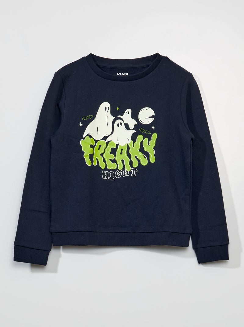 Sweater van joggingstof 'Halloween' BLAUW - Kiabi