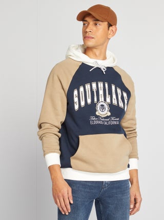 Sweater van joggingstof in collegestijl