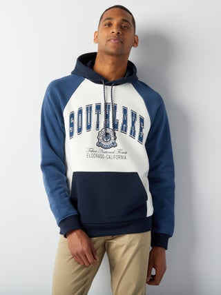 Sweater van joggingstof in collegestijl