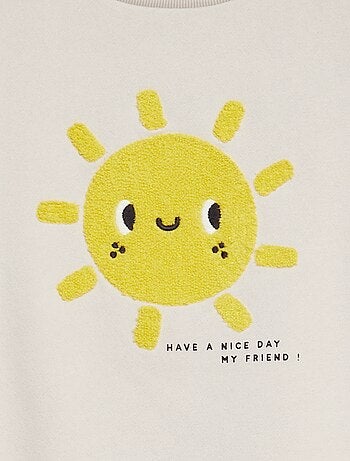 Sweater van joggingstof met applicatie in badstof