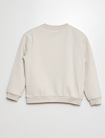 Sweater van joggingstof met applicatie in badstof