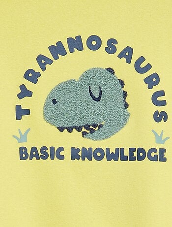 Sweater van joggingstof met applicatie in badstof