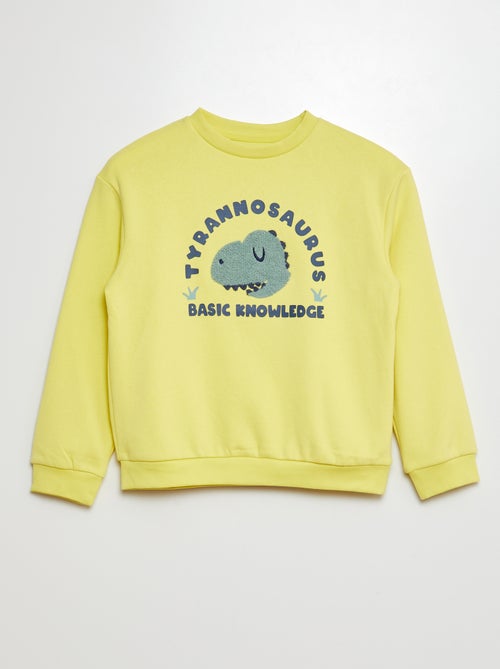 Sweater van joggingstof met applicatie in badstof - Kiabi