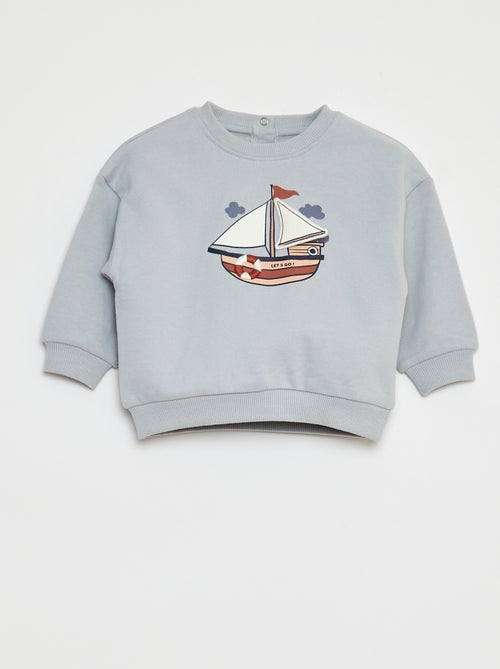 Sweater van joggingstof met applicatie in reliëf - Kiabi