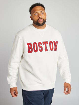 Sweater van joggingstof met Boston-print