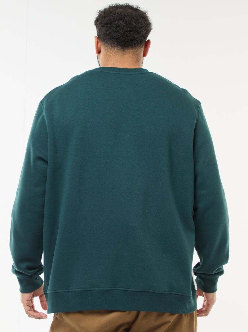 Sweater van joggingstof met colorblock-patroon Groen - Kiabi