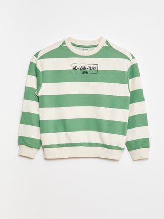 Sweater van joggingstof met contrastmouwen