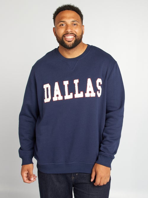 Sweater van joggingstof met Dallas-print - Kiabi