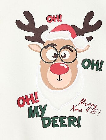 Sweater van joggingstof met kerstprint