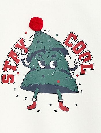 Sweater van joggingstof met kerstprint