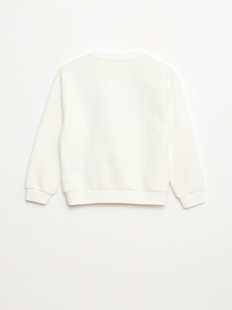 Sweater van joggingstof met kerstprint Wit - Kiabi