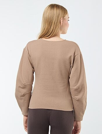 Sweater van joggingstof met lange mouw