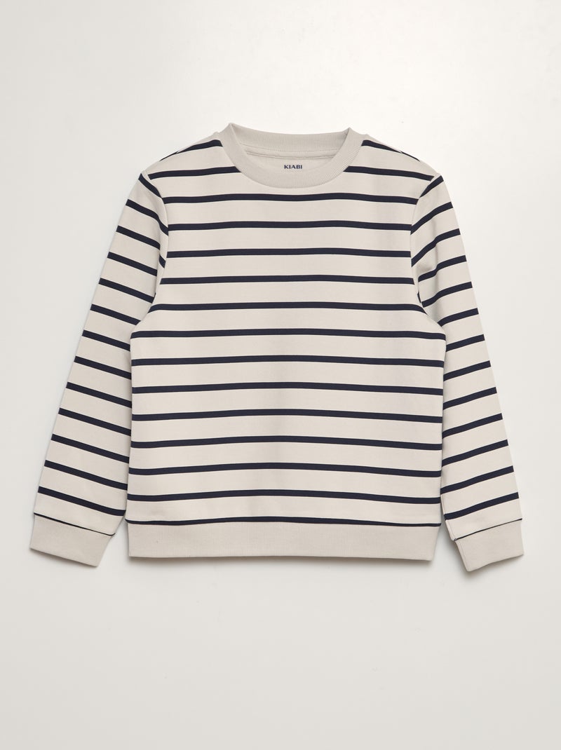 Sweater van joggingstof met motiefje BIEGE - Kiabi