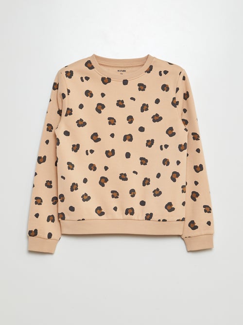 Sweater van joggingstof met motiefje - Kiabi