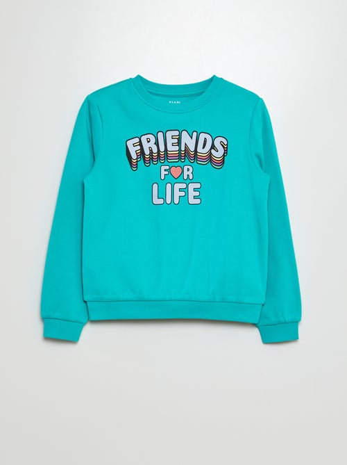 Sweater van joggingstof met motiefje - Kiabi